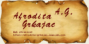 Afrodita Grkajac vizit kartica